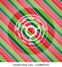 brain storm icon inside christmas emblem.