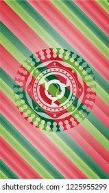 brain storm icon inside christmas emblem.