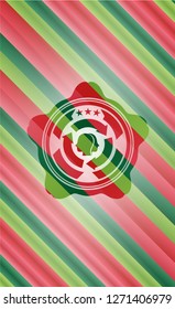 brain storm icon inside christmas emblem.