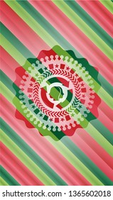 brain storm icon inside christmas badge background.