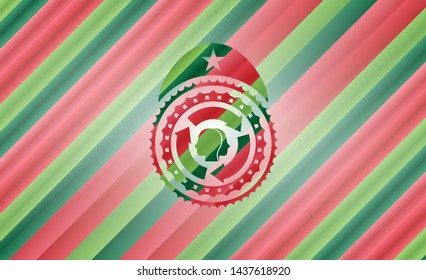 brain storm icon inside christmas emblem.