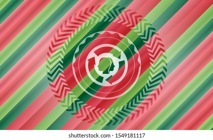 brain storm icon inside christmas style emblem.