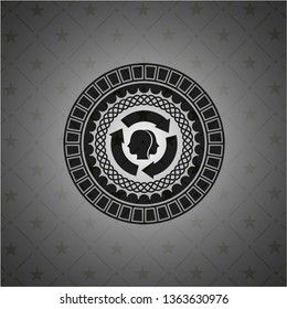 brain storm icon inside dark badge