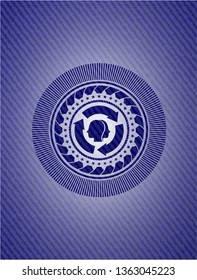 brain storm icon inside emblem with jean high quality background