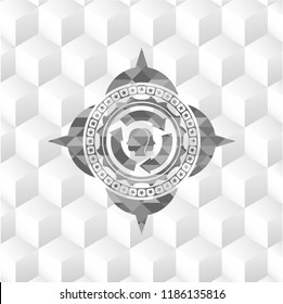 brain storm icon inside grey emblem. Vintage with geometric cube white background