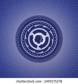 brain storm icon inside jean background