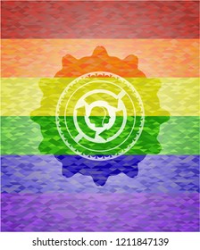 brain storm icon inside lgbt colors emblem 