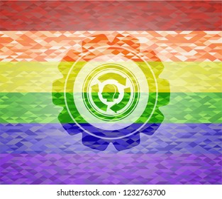 brain storm icon inside lgbt colors emblem 