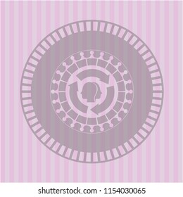brain storm icon inside pink icon or emblem