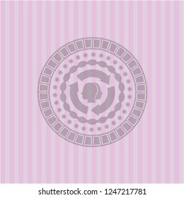 brain storm icon inside pink icon or emblem