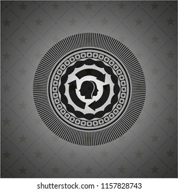 brain storm icon inside realistic dark emblem