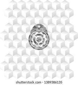 brain storm icon inside realistic grey emblem with cube white background