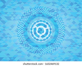 brain storm icon inside realistic light blue mosaic emblem