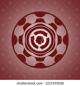 brain storm icon inside red icon or emblem