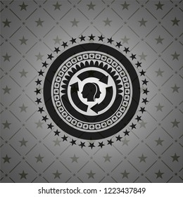 brain storm icon inside retro style black emblem