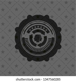 brain storm icon inside retro style black emblem