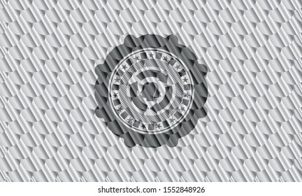 brain storm icon inside silver emblem. Scales pattern. Vector Illustration. Detailed.