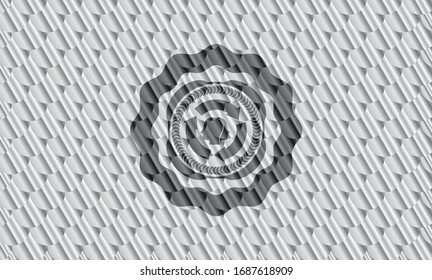 brain storm icon inside silver color emblem. Scales pattern. Vector Illustration. Detailed.