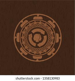 brain storm icon inside wood emblem