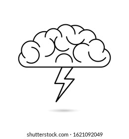 brain storm icon isolated white background vector illustration
