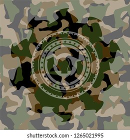brain storm icon on camouflaged pattern