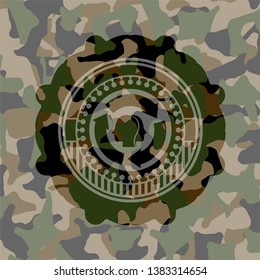 brain storm icon on camouflaged pattern