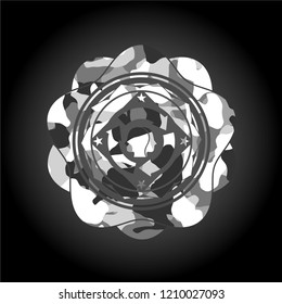 brain storm icon on grey camo texture