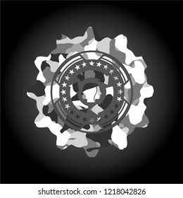 brain storm icon on grey camouflaged pattern
