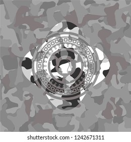 brain storm icon on grey camouflaged pattern