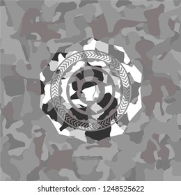 brain storm icon on grey camo pattern