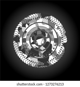 brain storm icon on grey camouflaged texture