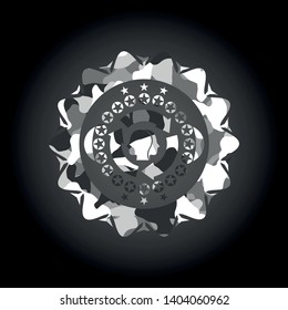 brain storm icon on grey camouflaged texture