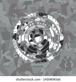 brain storm icon on grey camo pattern