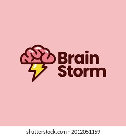 brain storm idea think flash creative logo vector icon illustration