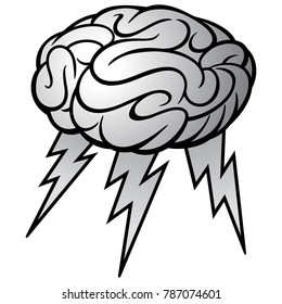 Brain Storm Illustration - A vector cartoon illustration of a Brain Storm concept.