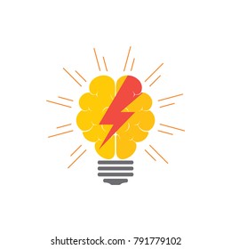 brain storm light bulb symbol vector