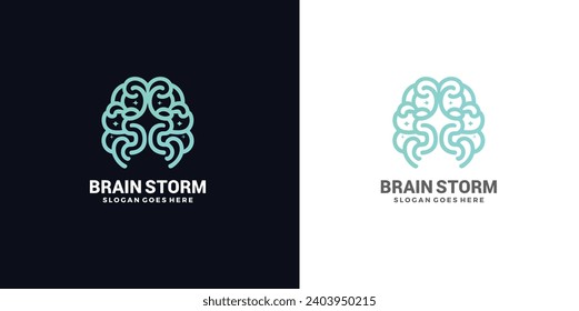 BRAIN STORM LOGO DESIGN, vector illustration