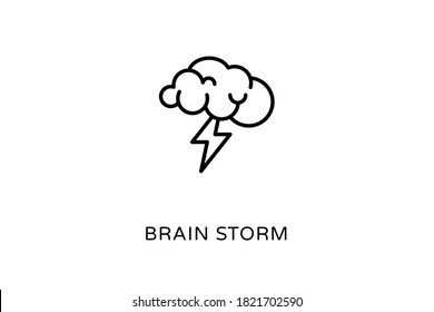 Brain Storm Outline Icons - Stroked, Vectors
