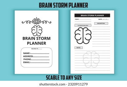 Brain storm planner. Low content kdp interior design template