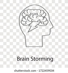 Brain storming concept on transparency background. Creative idea design. Flat vector illustration for template, brochure or presentation.