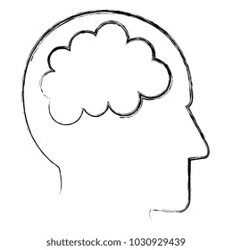 brain storming with head profile