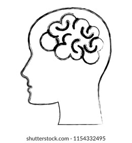 brain storming with head profile