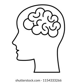 brain storming with head profile