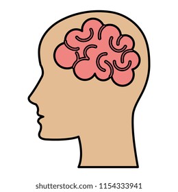 brain storming with head profile brain storming with head profile