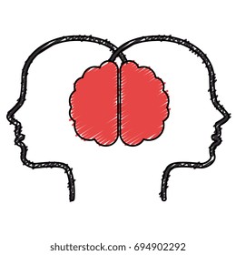 brain storming with head profile