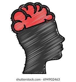 brain storming with head profile