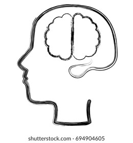 brain storming with head profile