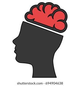brain storming with head profile