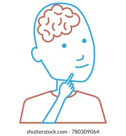 brain storming with human profile