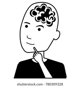 brain storming with human profile